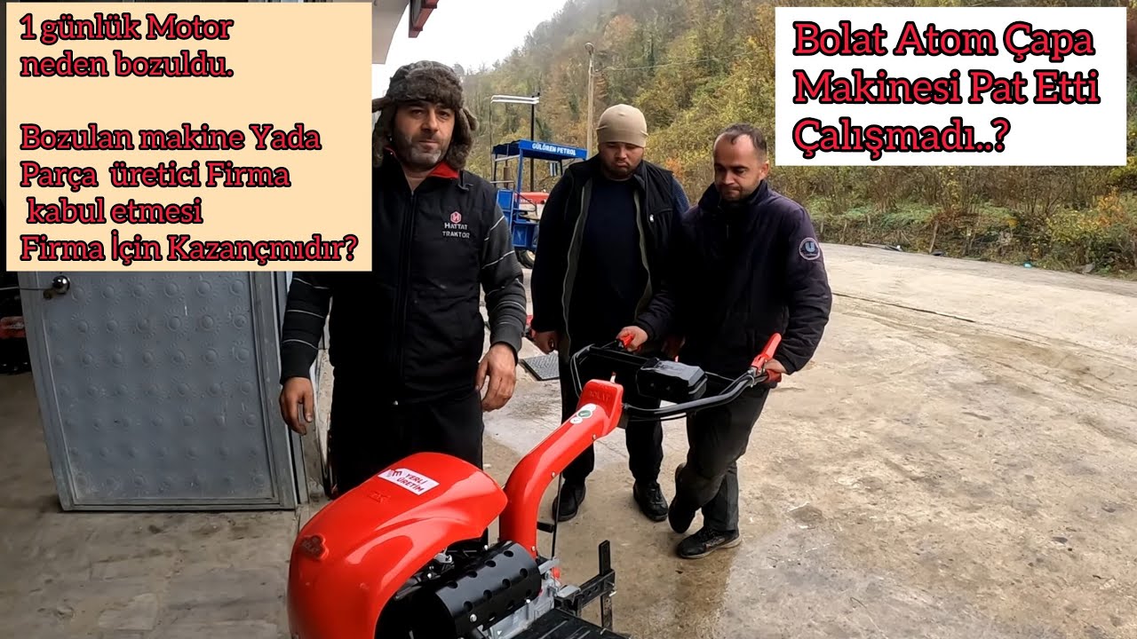 Bolat Atom 7 Hp Çapa Makinesi Pat diye Stop Etmiş Bir Günlük 178 F Motor Neden Bozuldu
