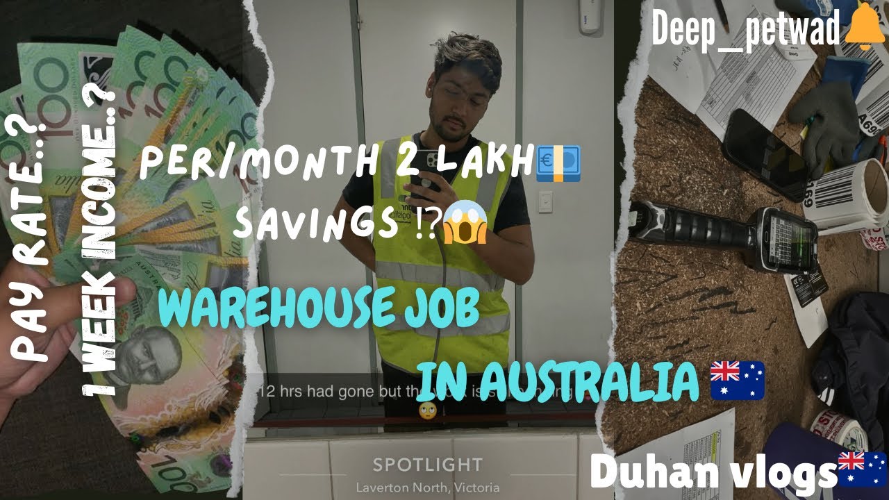 Warehouse job in Australia Full vlog. pay Rate..?@deep_petwad