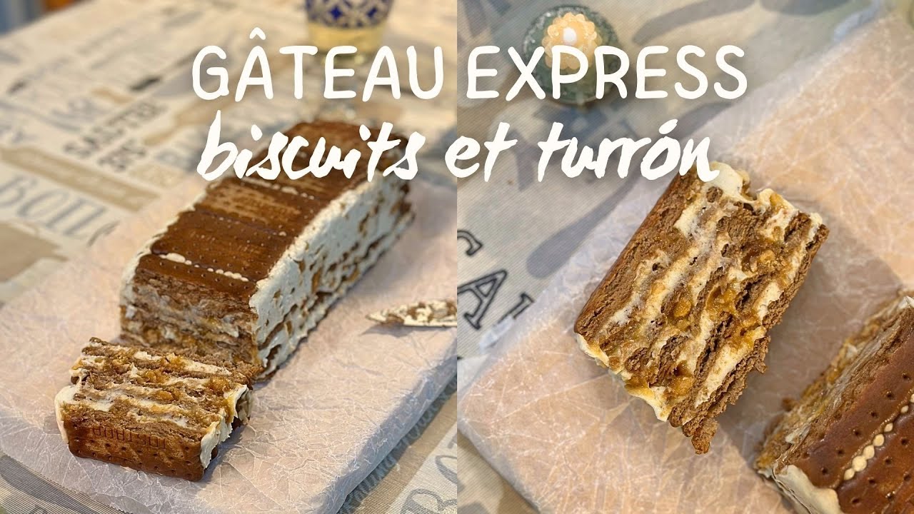 Gâteau aux biscuits sans cuisson au café, turrón & fromage frais (ultra facile)