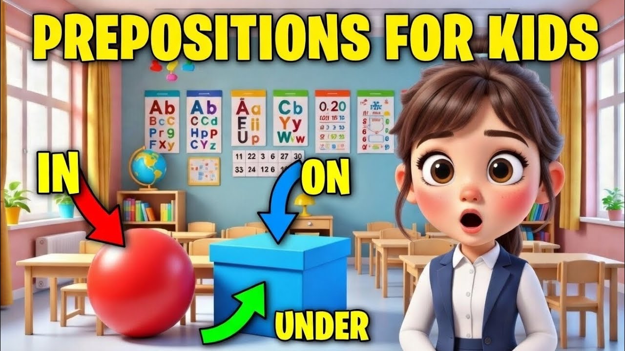 Prepositions for Kids | In On Under | English Grammar for Kindergarten #youtubekids 