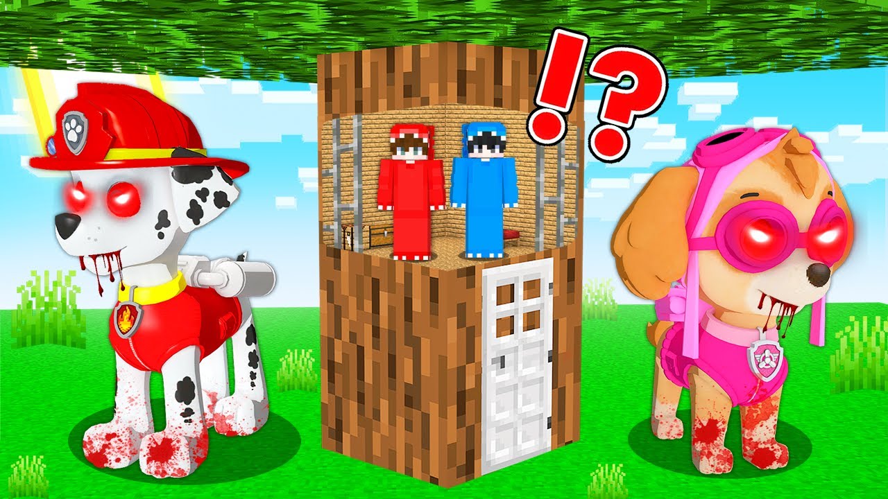 PSI PATROL vs TAJNA BAZA w Minecraft!