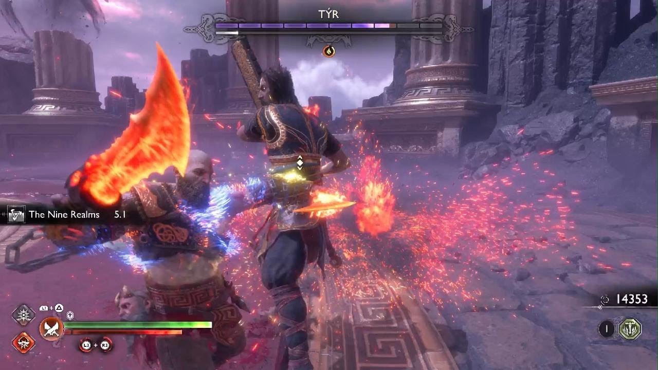 GOW:Ragnarok Valhalla - Tyr Boss fight With the blades