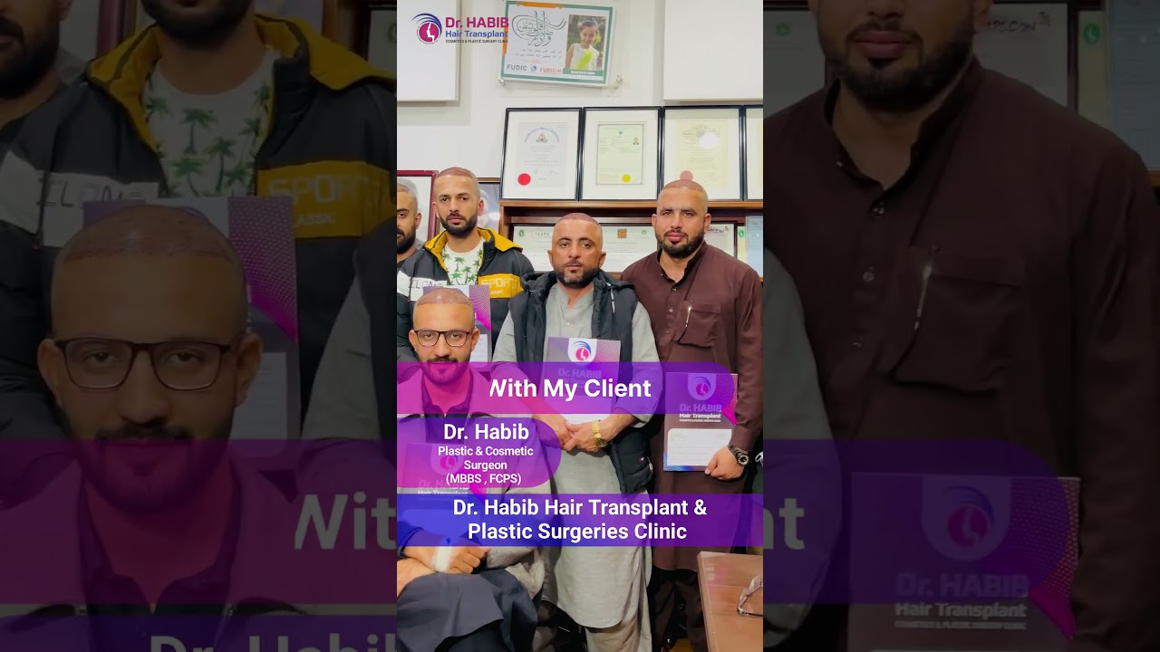 Dr. Habib with his clients after Hair Transplant Surgery 
