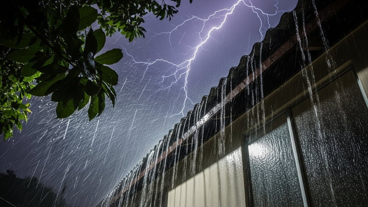 Soothing Rainstorm on Tin Roof 🌧️ Natural Sleep Aid & Relaxation Ambience #45