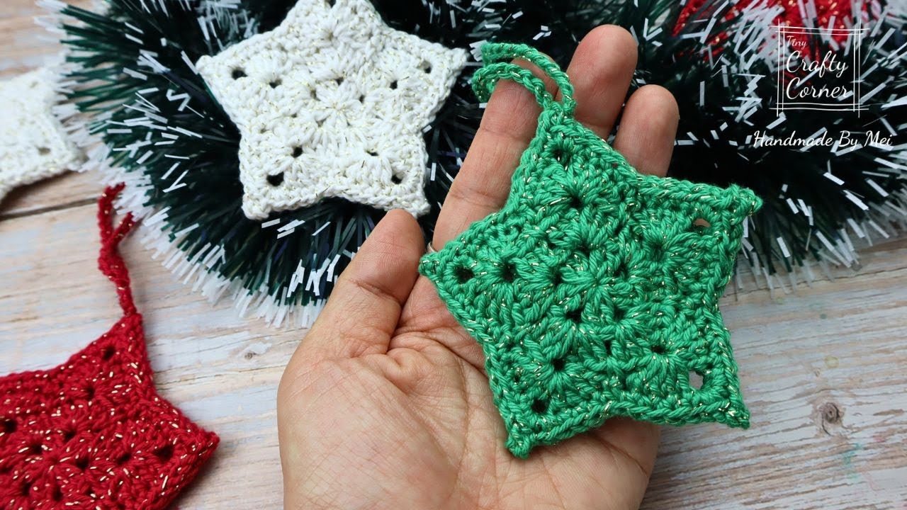 Easy Crochet Christmas Star Ornament Tutorial