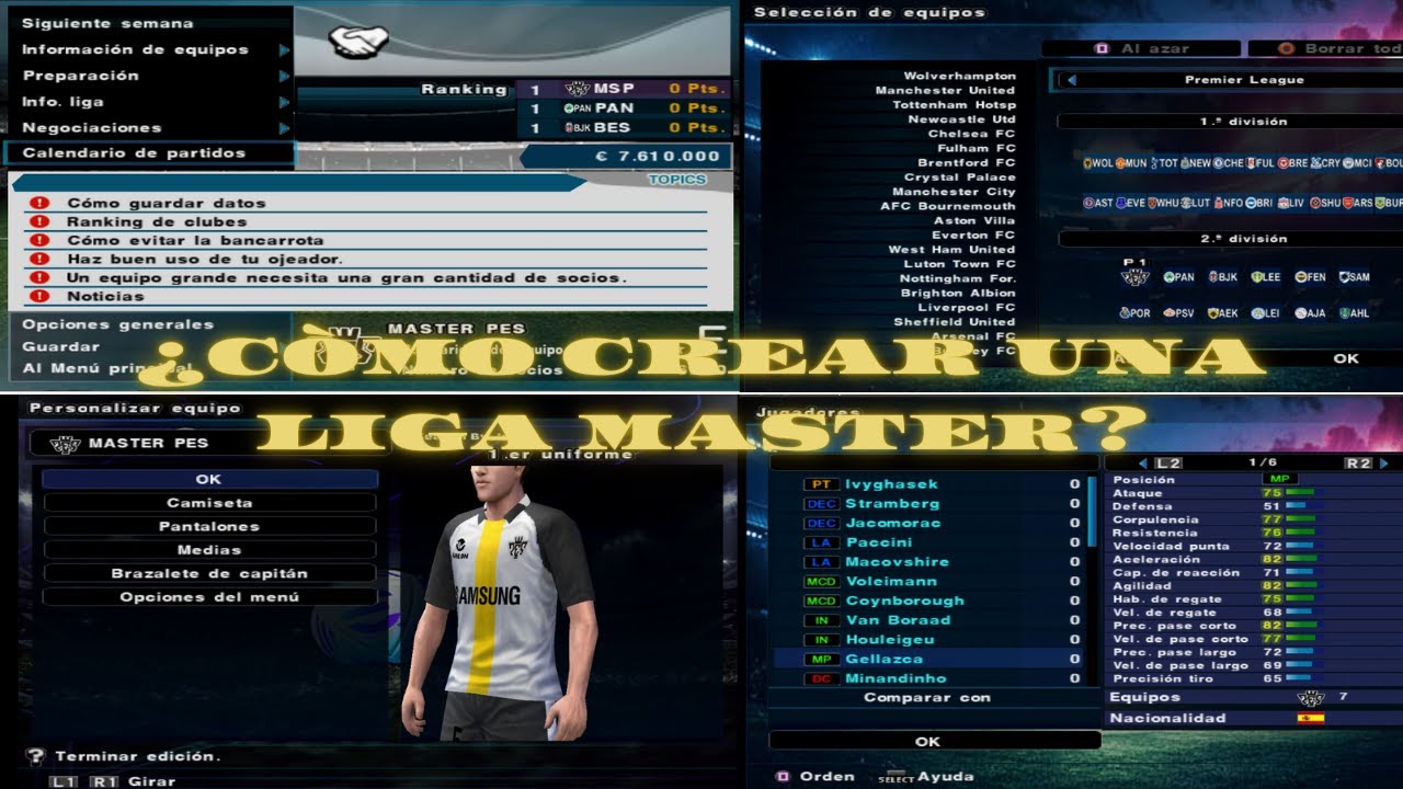 ¿CÓMO CREAR UNA LIGA MÁSTER? LA GUÍA DEFINITIVA PARA CREAR NUESTRO EQUIPO PERSONALIZADO EN PES 2024