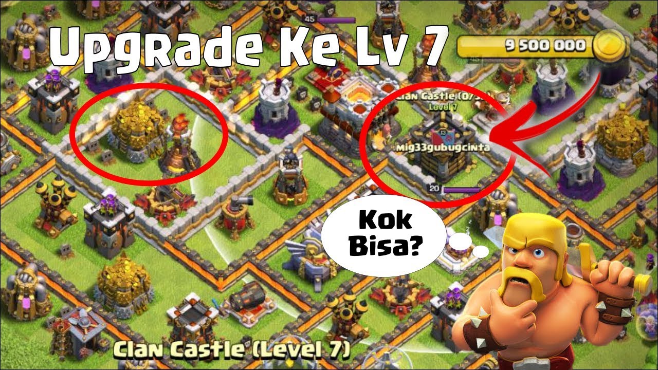 Akun TH11 Unik! Upgrade Clan Castle Level 7 dengan 9,5 jt Gold ~ COC Indonesia