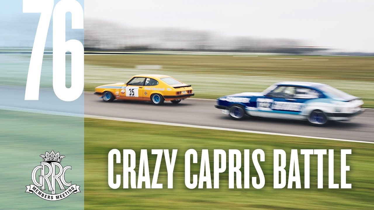 Incredible three-way Ford Capri scrap at Goodwood
