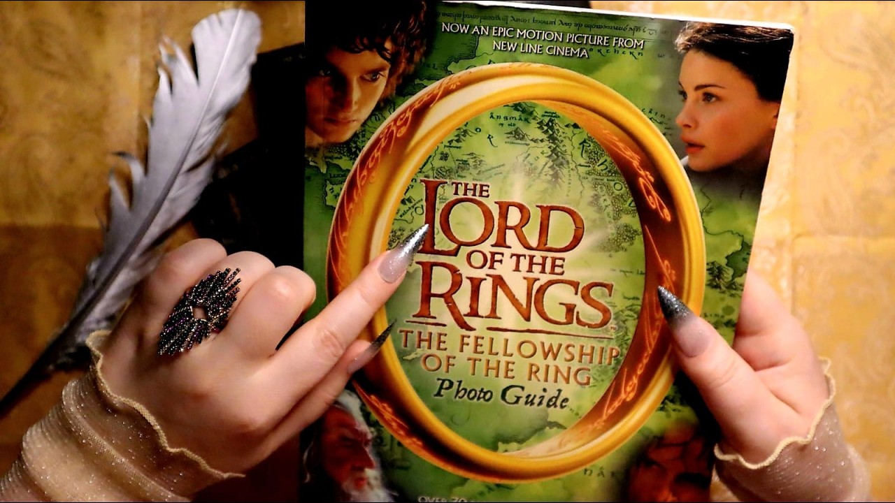 ASMR LOTR Books Tapping & Tracing ✨📚 Whispering & Reading for Relaxation