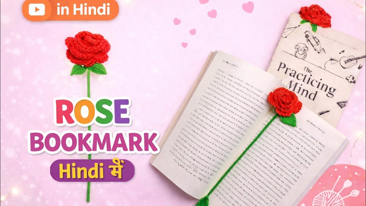 🌹 Easy Rose Bookmark Crochet Tutorial for Beginners | Beautiful Handmade Gift Idea 💕✨26#crochet 