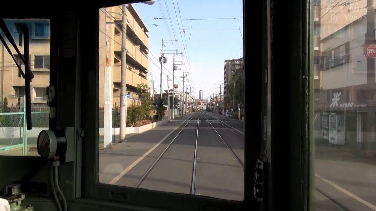 【前面展望】 阪堺電軌 阪堺線・上町線(上り) 住吉鳥居前→天王寺駅前 (2-Jan-2014)
