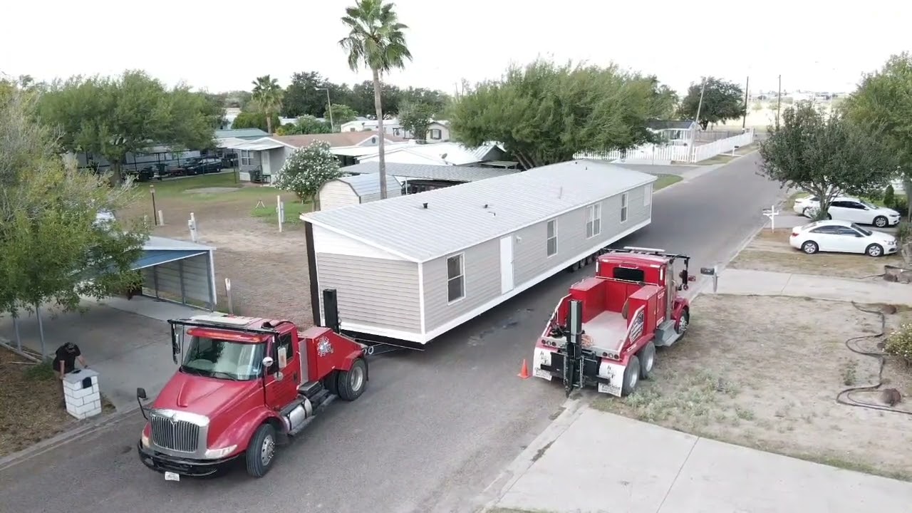 Mobile home delivery in 13 minutes!‼️‼️🔥🔥🔥 #mobilehomemovers #installers #mobilehome