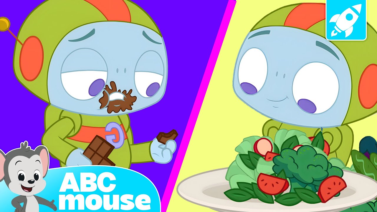 ¿Comida Saludable o No Saludable? 🥗🍫 | Aprende Inglés para Niños con ABCmouse y Gooloo Gooloo 👽🚀