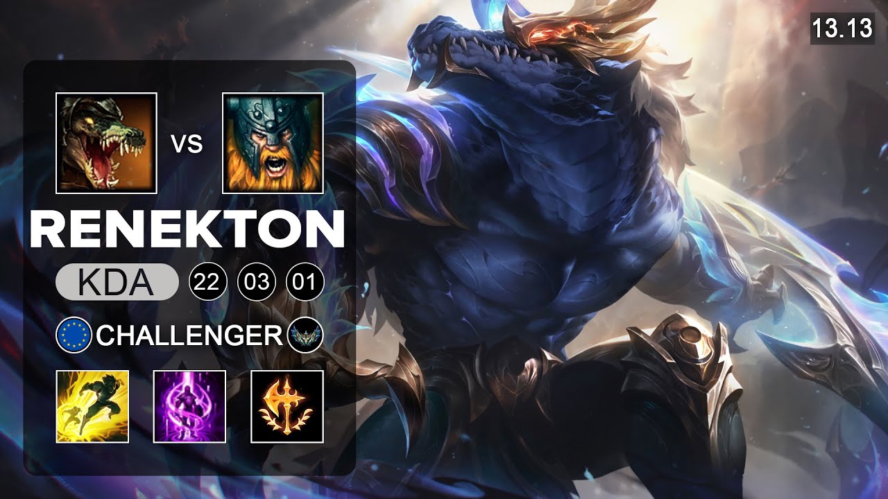 Renekton vs Olaf Top - EUW Challenger - Patch 13.13 Season 13