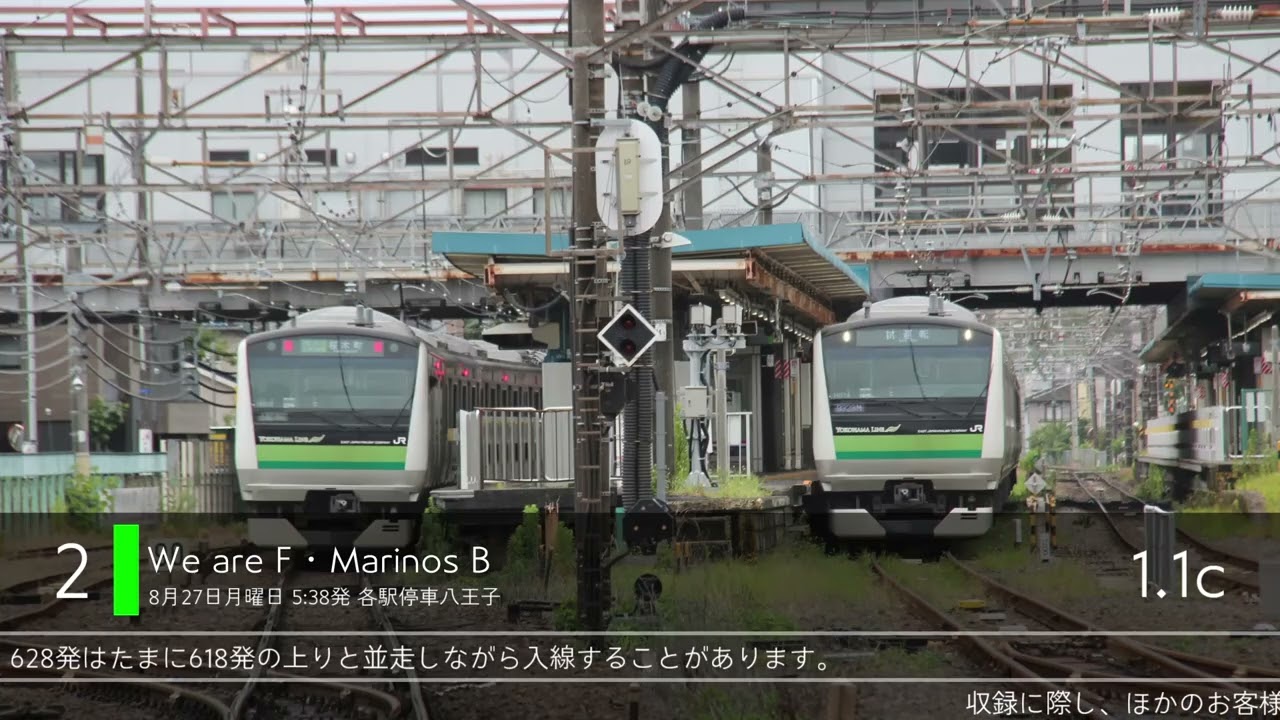 小机駅2番線発車メロディ「We are F・Marinos B」鳴動状況
