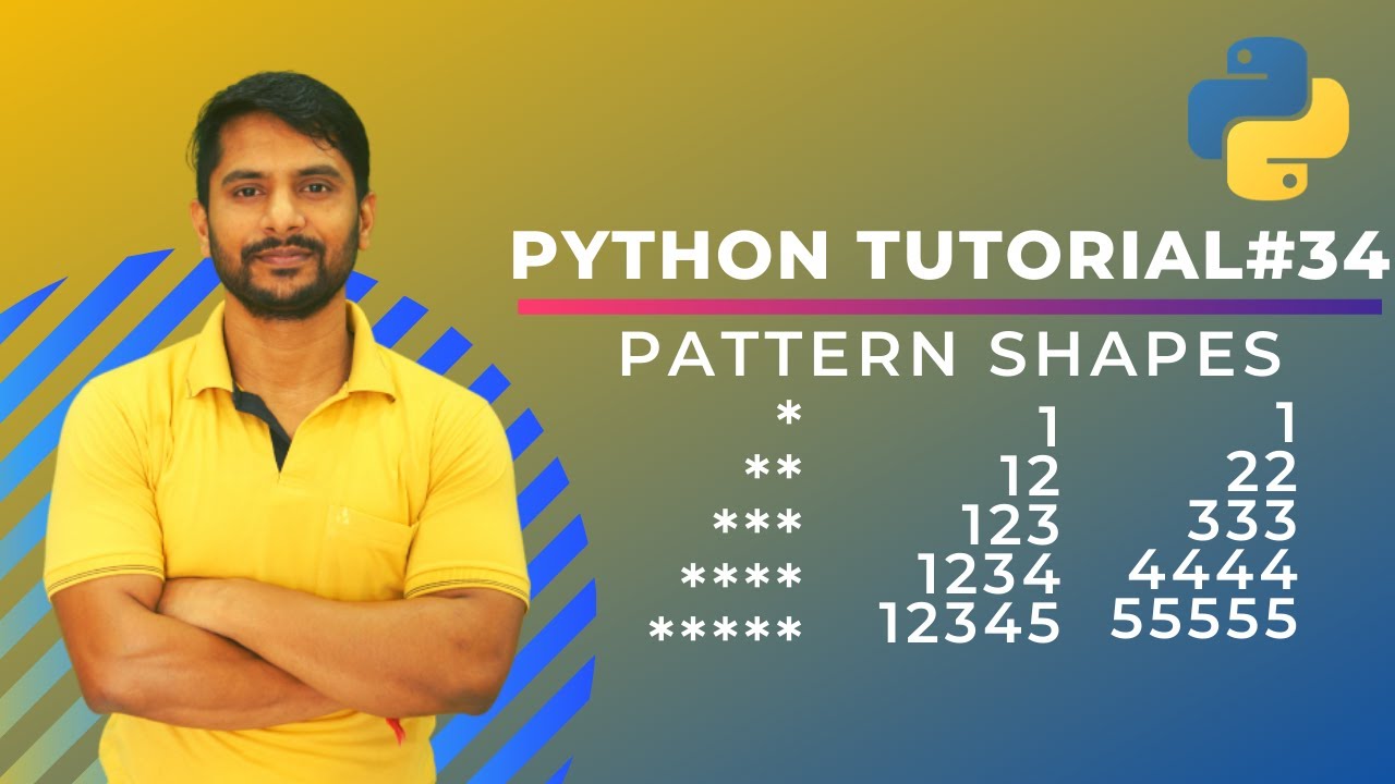 Python Pattern Programs - Printing Stars '*' in Reverse Right Angle Triangle Shape | Star Pattern