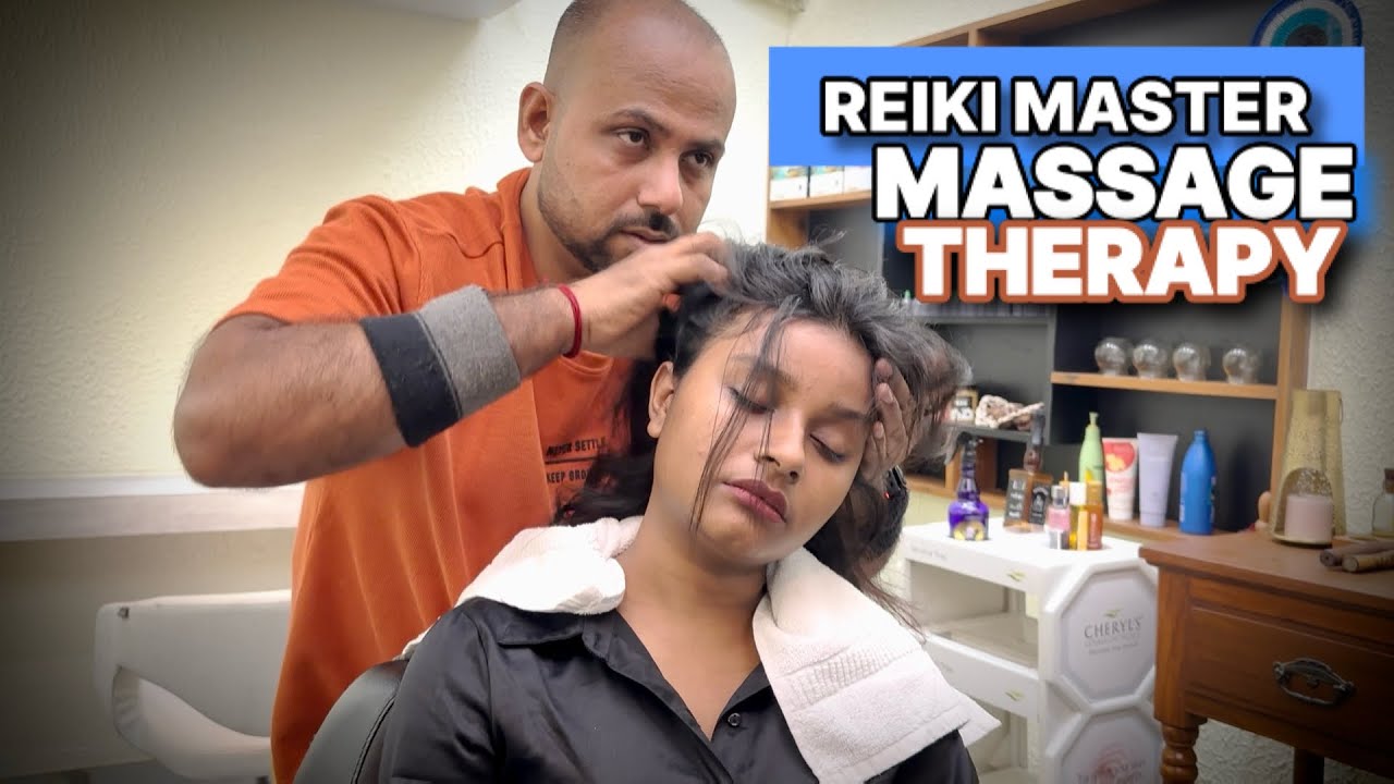 💈 ReikiMaster Head Massage Therapy To Female #indianbarber #asmr #sensoryoverload#anxiety #relaxtion