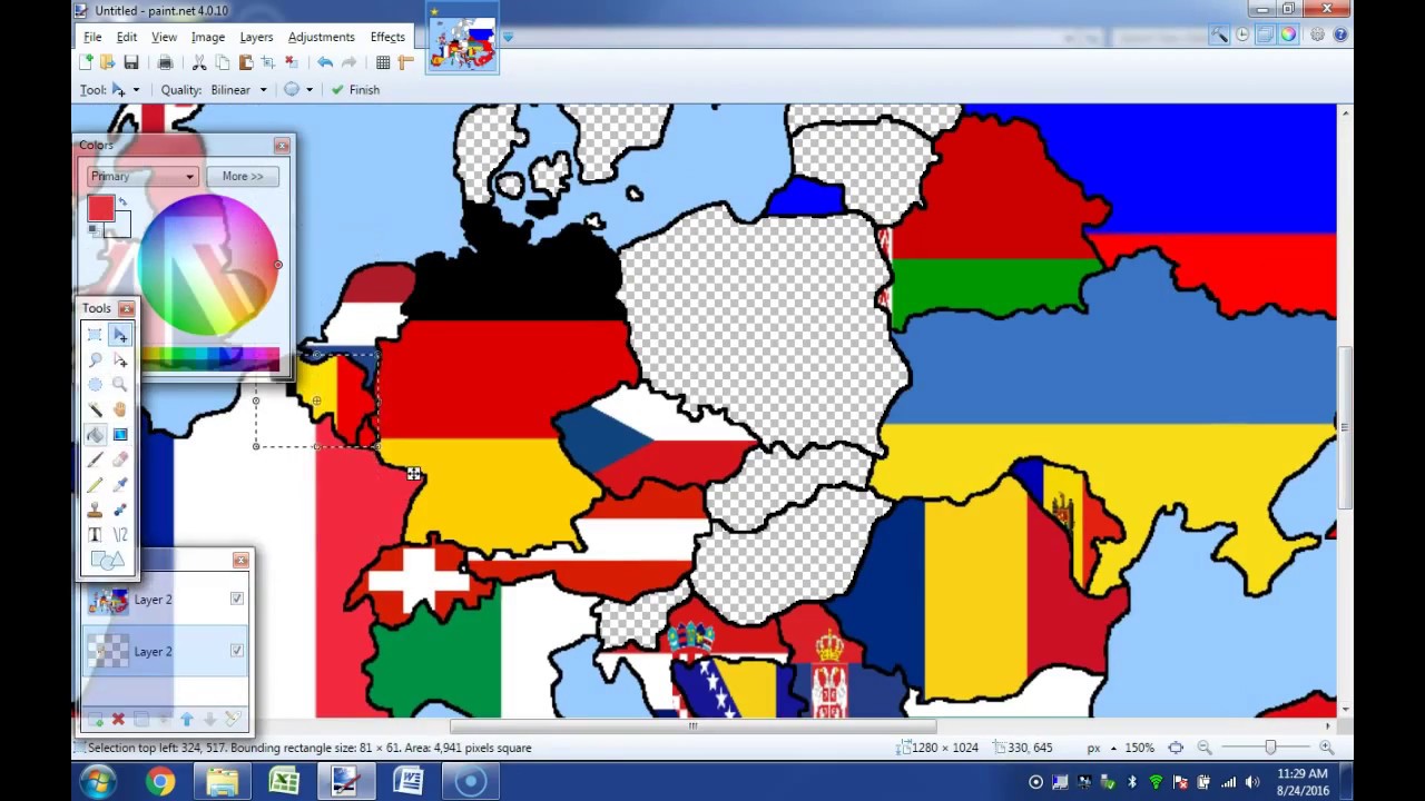 Europe Flag Map Timelapse