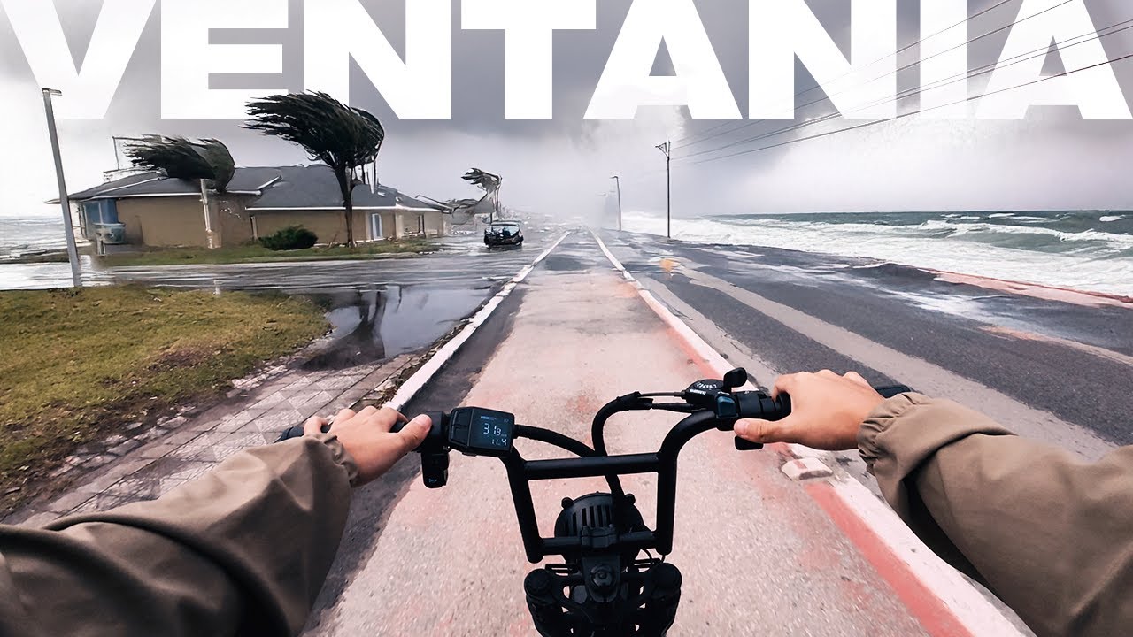 Enfrentando ventania na bike elétrica