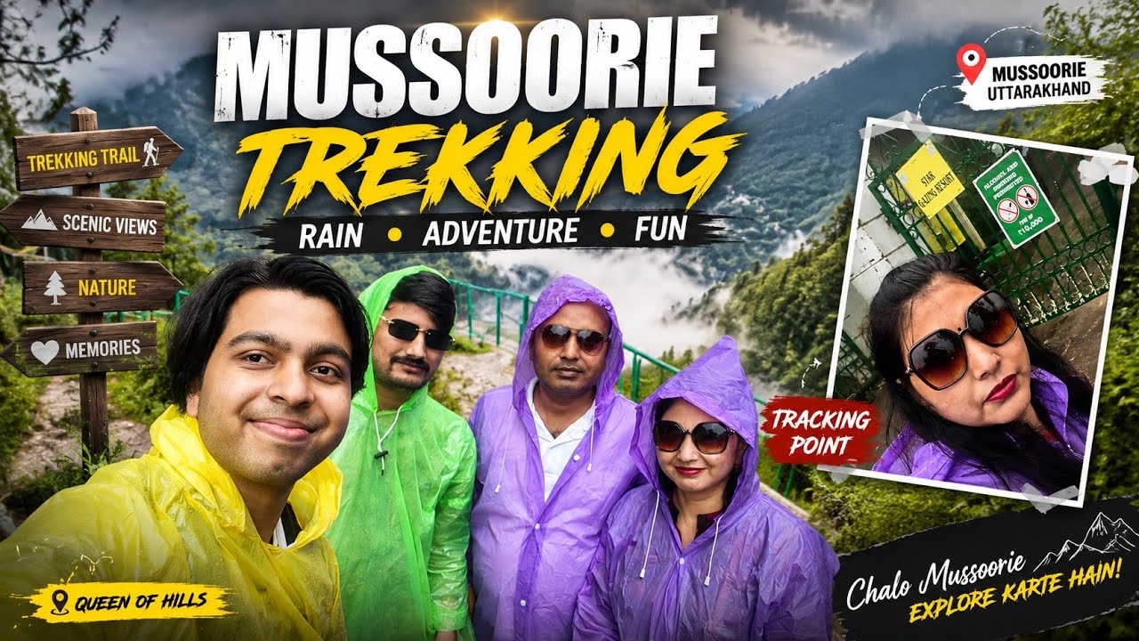 Mussoorie Trekking Point in Rain 🌧️ | Adventure Trek Vlog ❤️❤️