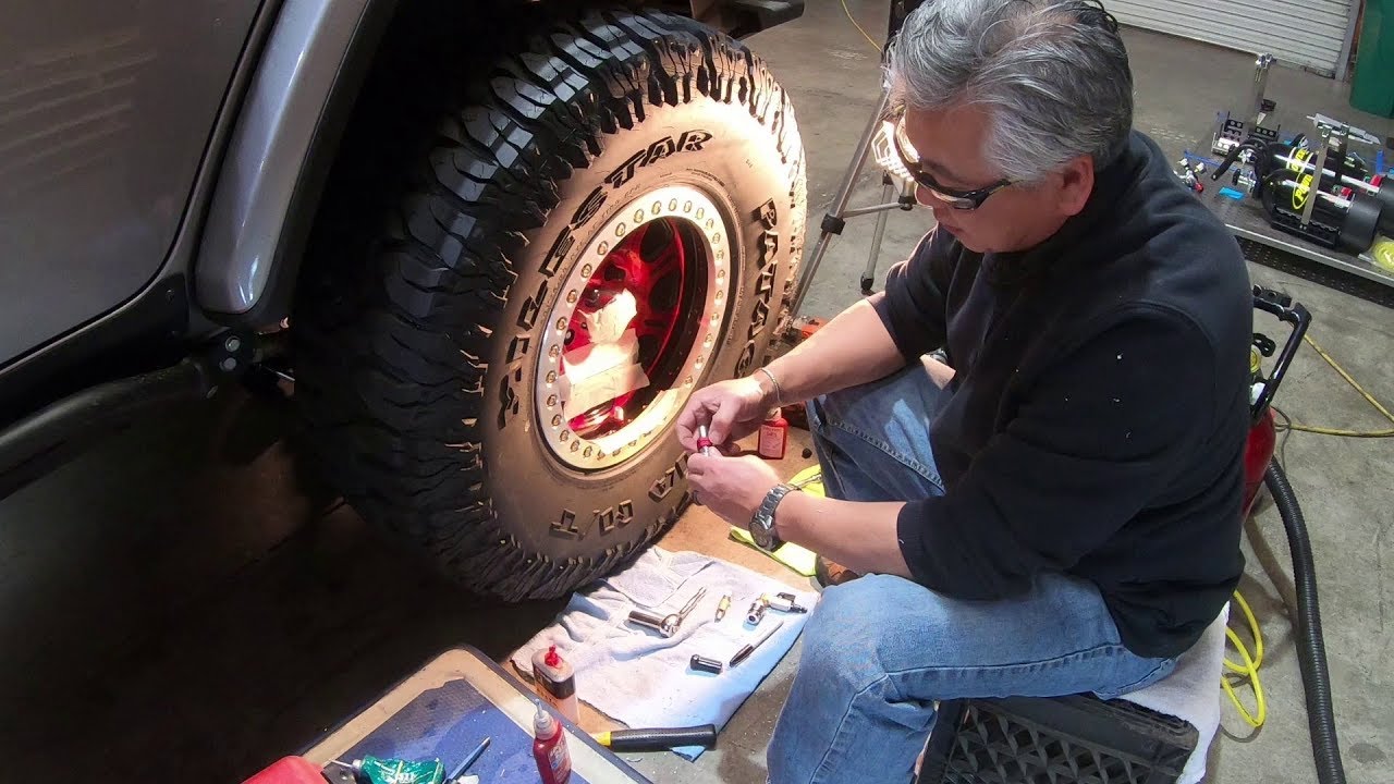 Monster Valve 1 (MV1) Install in a Raceline Monster Beadlock with tire mounted