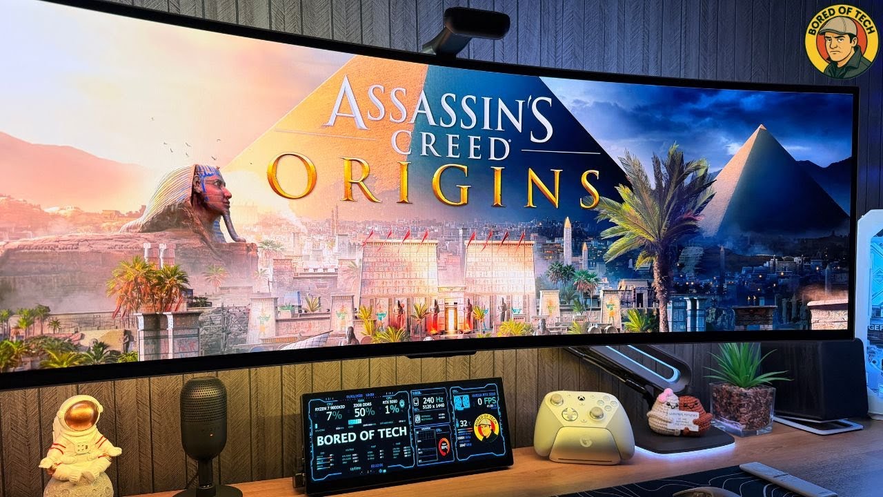 Игра Assassin’s Creed Origins в разрешении 5120×1440 на 49-дюймовом OLED-телевизоре Samsung G9 с ...