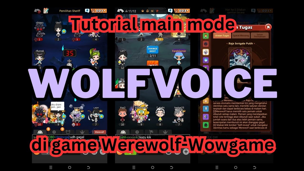 TUTORIAL MAIN GAME WOLFVOICE DI WEREWOLF-WOWGAME!! MAIN WEREWOLF PAKAI VOICE! MIRIP MAFIA GAMES!
