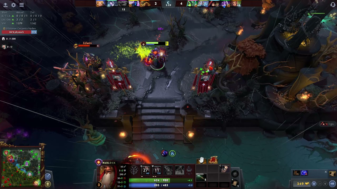 Dota 2 Warlock Gameplay #57 / Jericho 7.30b casual Locking