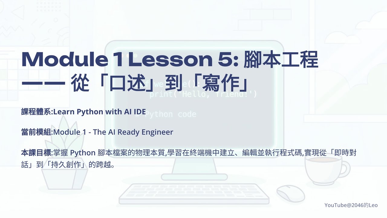用AI IDE学Python｜第一章 第五课：脚本工程 —— 从“口述”到“写作”
