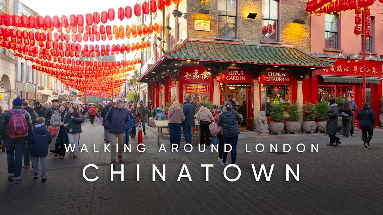 Walking Around London Chinatown | Chinese New Year Preparations | Busy Restaurants & Shops | 4K