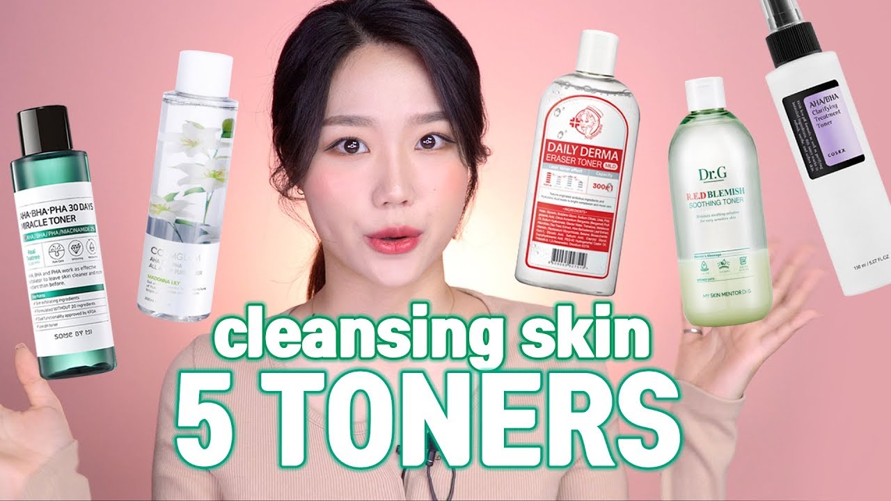 Cleansing skin! 5 different toners comparison from; CCLIMGLAM, Somebymi, Cosrx, Nightingale, Dr.g