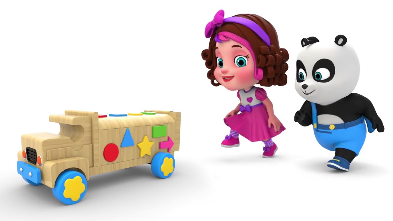 Pinky and Panda Learning Shapes with Wooden Toy Truck Live Stream