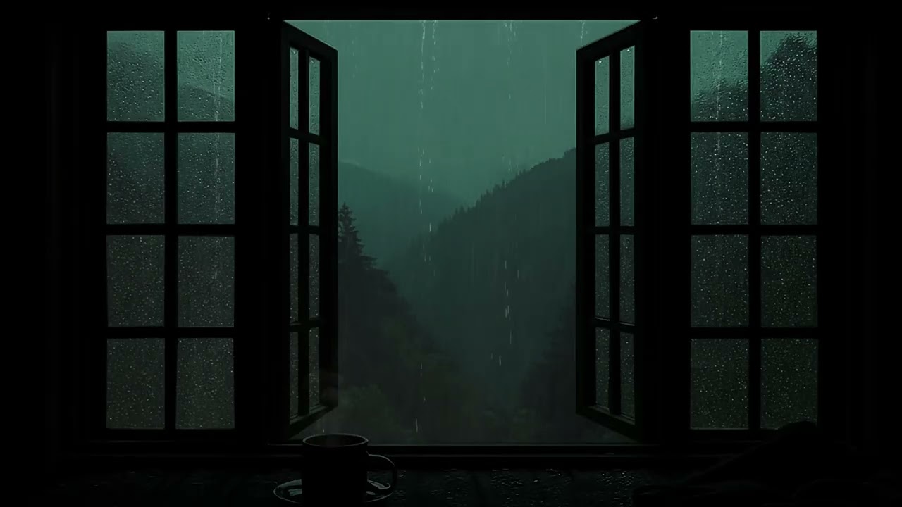 Midnight Rain by the Bedroom Window | Gentle, Soothing Dark Room Sounds to Help You Fall Asleep Fast