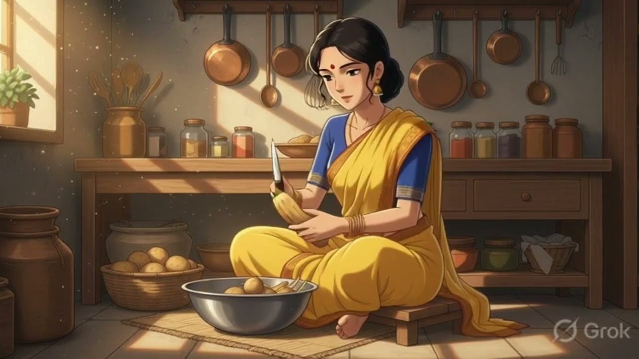 Cooking for the Needy ❤️ Indian Lady Makes Puri Bhaji | Cozy Ghibli Style