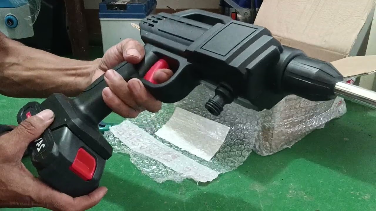 unboxing and review for wire less car pressure washer