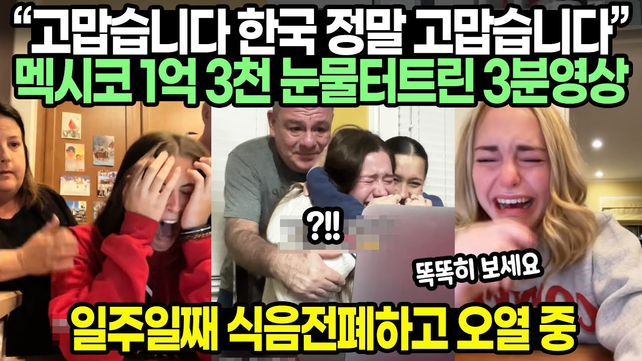 “고맙습니다 한국 정말 고맙습니다” 멕시코 1억 3천 눈물터트린 3분영상 // 일주일째 식음전폐하고 오열 중