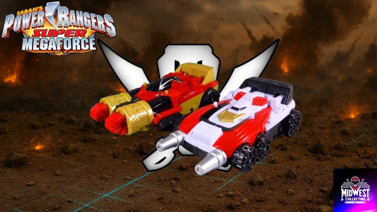 Retro Review: Power Ranger Super Megaforce Zeo racer zord and the S.P.S racer zord.