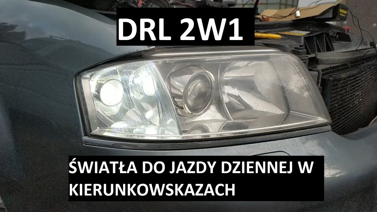 ДХО в указатели поворота 2в1 установка дневных ходовых огней и указателей поворота Audia a6c5  bmw