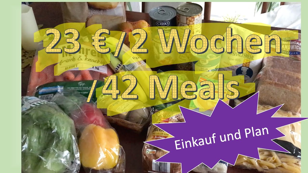 23€ | 2 Wochen | 42 Meals | extreme budget meal plan vegan