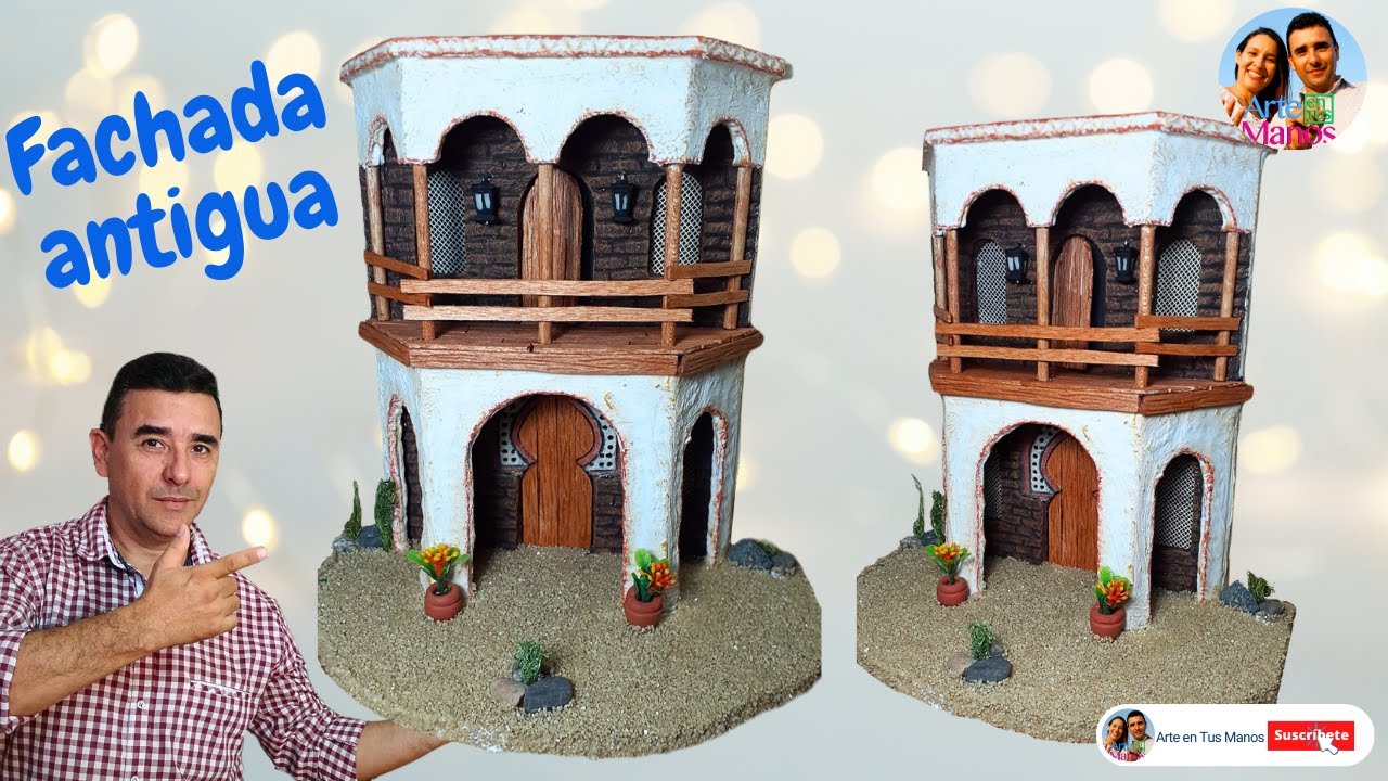 🔴C&oacute;mo Hacer FACHADAS ANTIGUAS CON BALC&Oacute;N, Tutorial Con Arte en Tus Manos