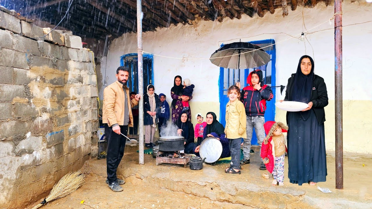 Storm and Friendship: Moments of Nomadic Life in Heavy Rain🌧️🏡