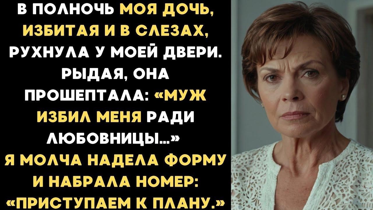 В полночь моя избитая дочь в слезах рухнула у моей двери  Рыдая, она прошептала   Муж избил меня