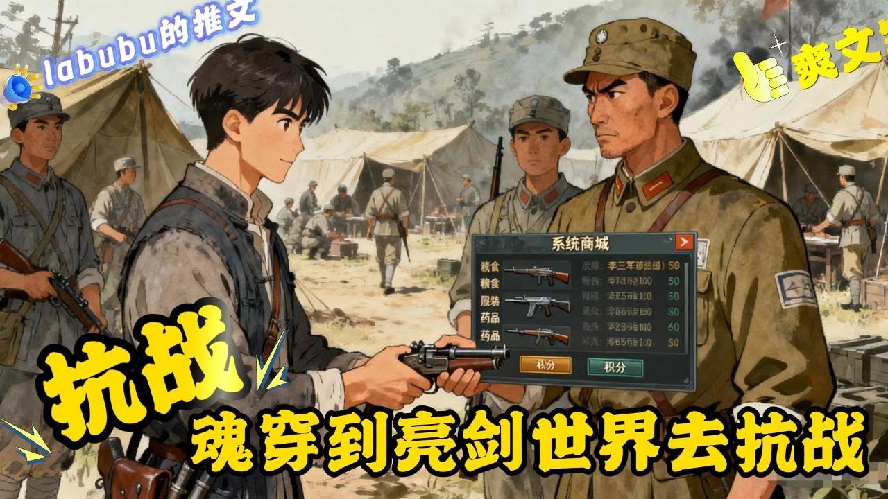 完结《亮剑》王宇穿越到亮剑世界，获得系统商城和系统地图。商城里有武器，粮食，服装和药品，用商城积分兑换。地图能看到方圆百里敌对势力的兵力部署和武器配置，包括兵力调动....#抗战#物资#系统