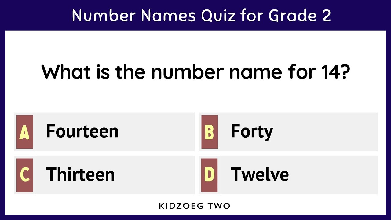 Number Names Quiz for Grade 2 | 10 Easy and Fun Questions to Learn Number Words for Kids