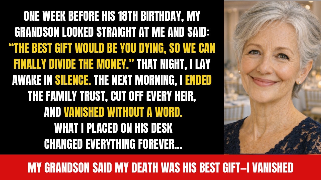 The best gift is when you’re gone” my grandson said. i disinherited the entire family the next day.