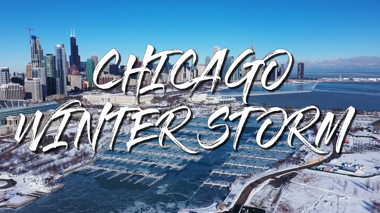 Chicago After Winter Storm |  4K drone footage