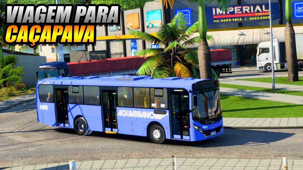 ONIBUS URBANO AGUIA BRANCA LEVANDO PASSAGERO PARA CAÇAPAVA !!! EURO TRUCK SIMULATOR 2 MOD BUS - G27