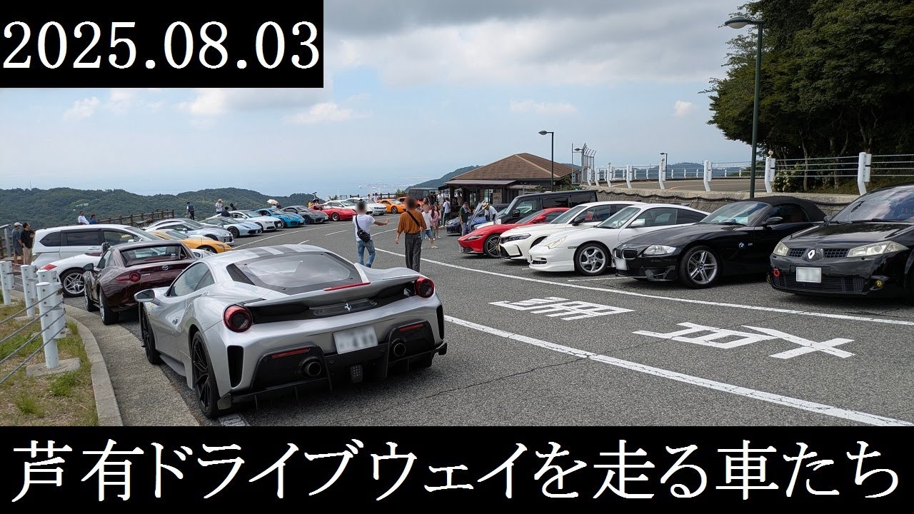 【西の大黒PA】2025.08.03　芦有ドライブウェイを走る車たち【西の辰巳PA】