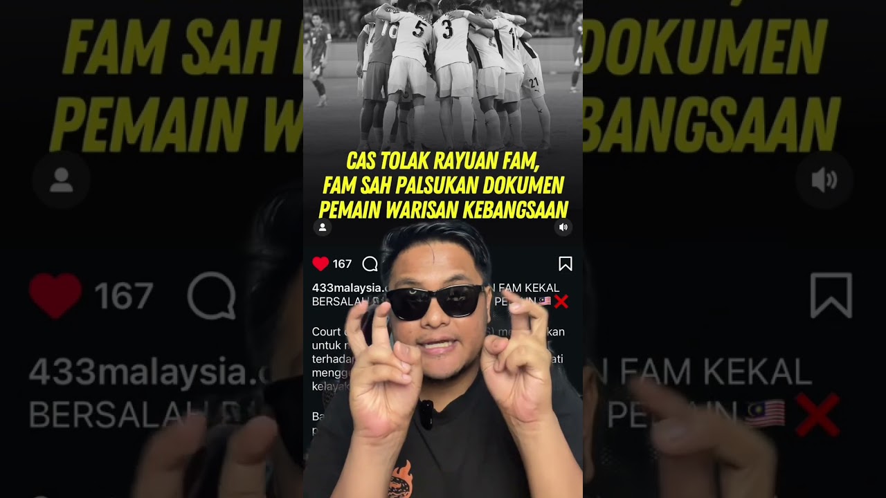 CAS Tolak Permohohan Malaysia! FAM Sah Menipu Dalam Mendapatkan Pemain Warisan 