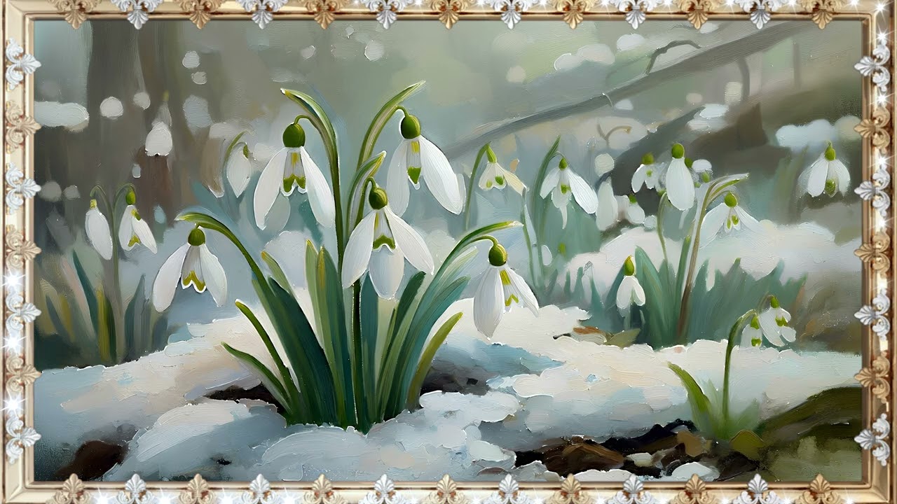 First Bloom of Spring 4K Snowdrop Digital Art with Gentle Radiance  Art for Your Screen 🌿💎